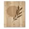 Designart - Abstract Terracotta Sun & Moon With Tropical Leaf - Modern Print on Natural Pine Wood